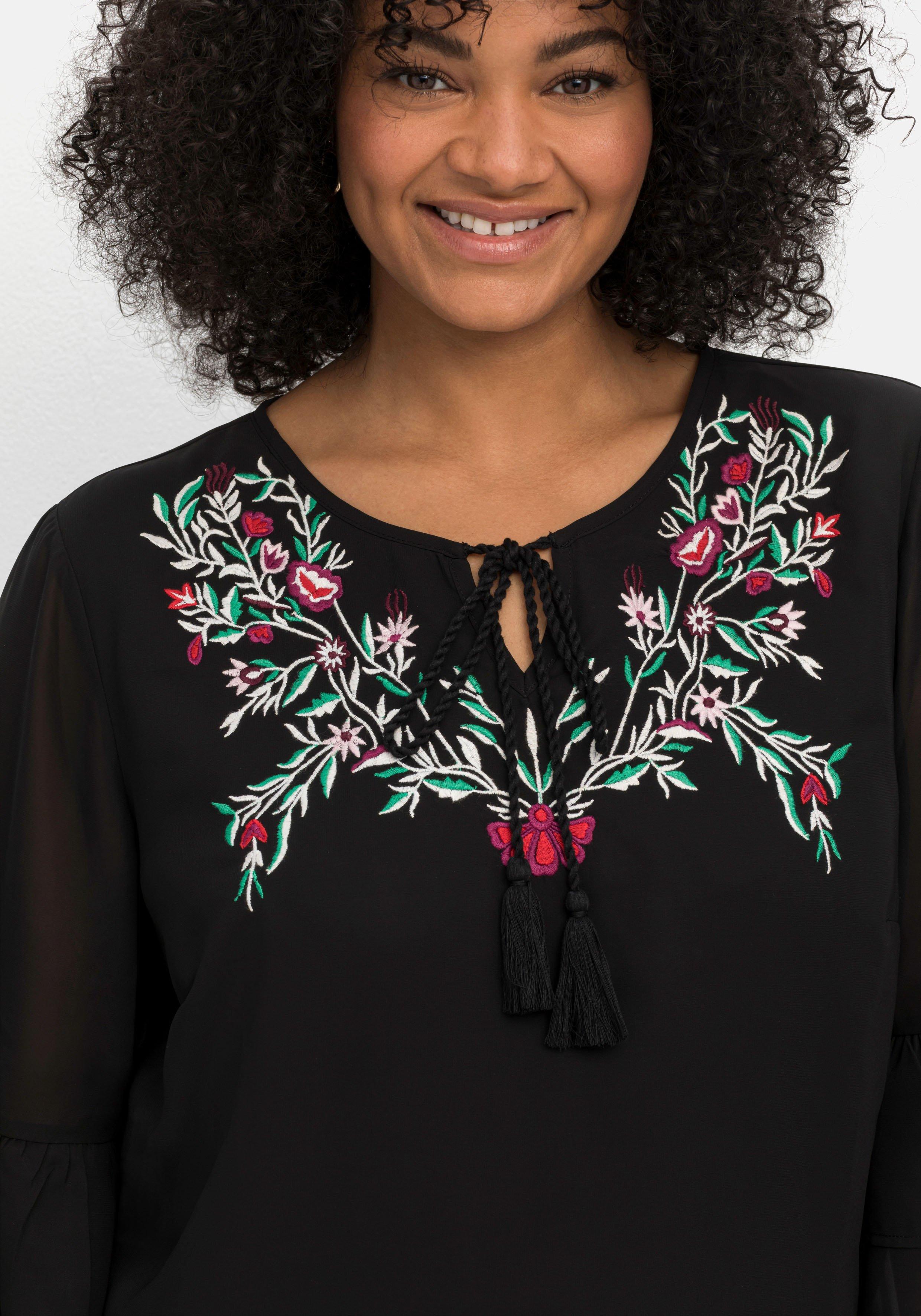 Tunika im Boho-Look, mit floraler Stickerei