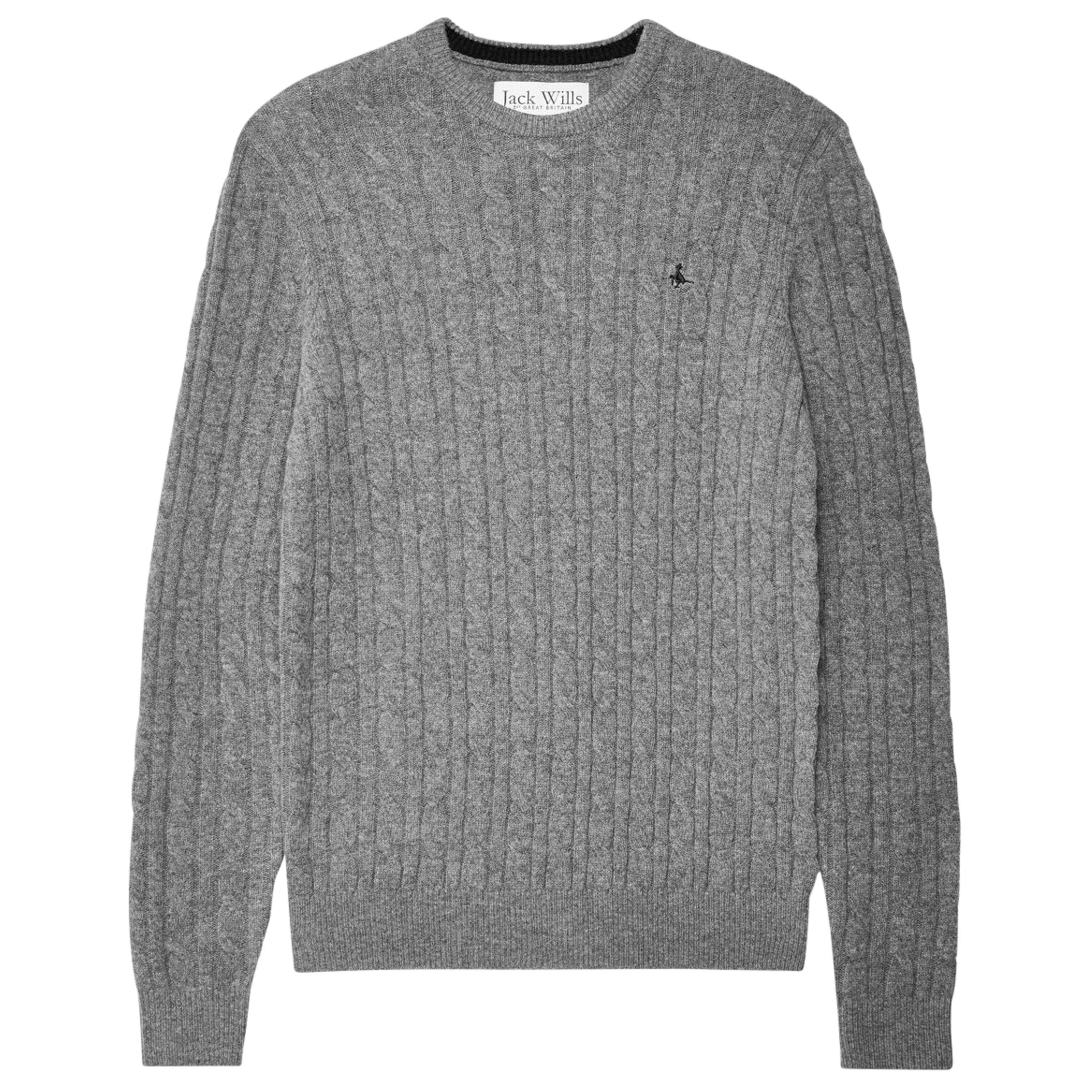 Jack Wills Marlow Merino Wool Blend Cable Knitted Jumper