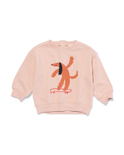 sweat chiens pour bébé vieux rose