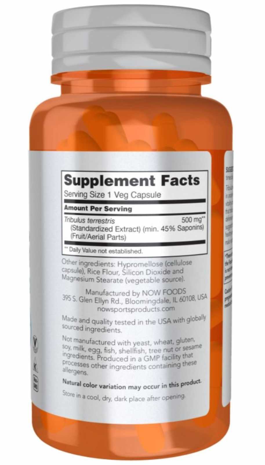 NOW Foods Tribulus 500mg 100 cápsulas veg