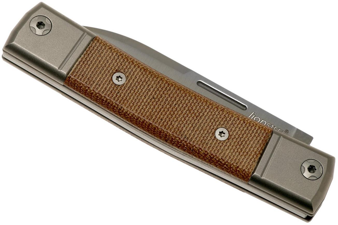 LionSteel BestMan BM2 CVN Natural Canvas Micarta slipjoint zakmes