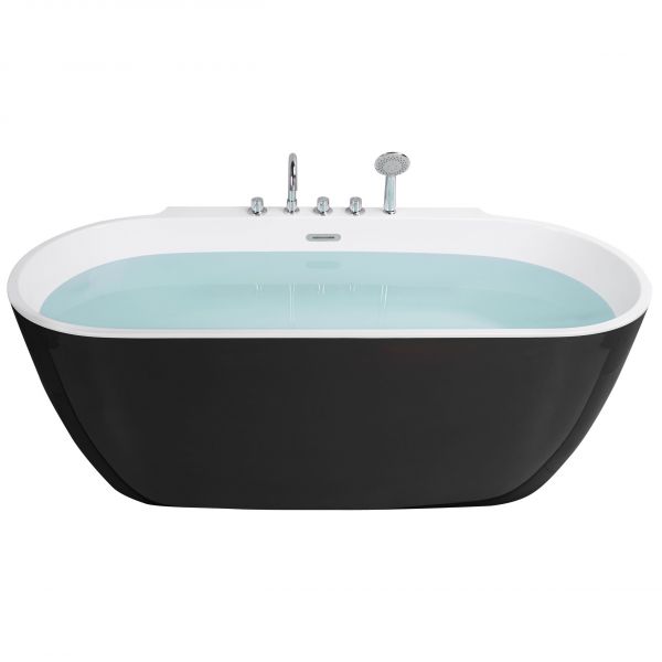 Beliani Banheira Autónoma Preta em Acrílico Sanitário 170 X 80 cm de Design Moderno 80x170x83 - 4251682265775