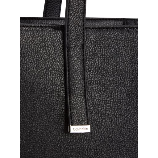 Calvin Klein Plaque Medium Shopper, Black