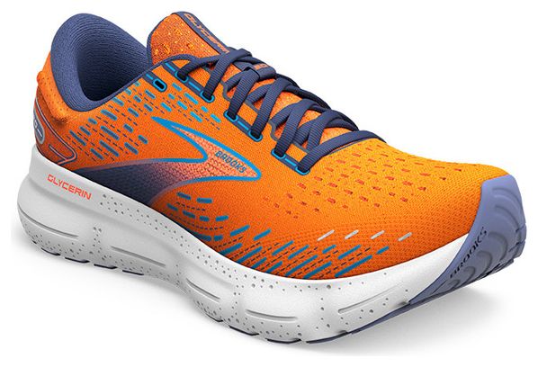 Chaussures Running Brooks Glycerin 20 Orange Bleu Homme