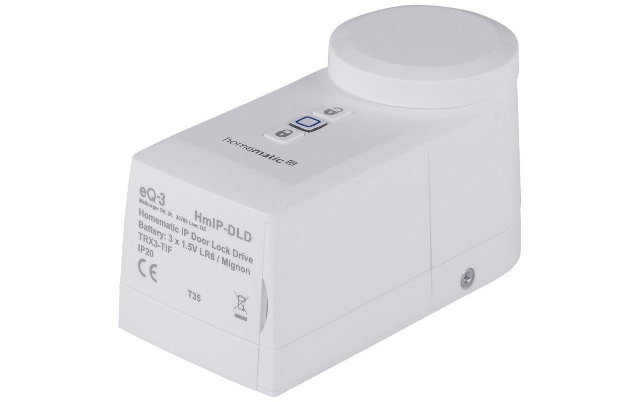 Smart Home Funk-Türschlossantrieb HmIP-DLD - Weiss<br>Komfortable & Flexible Zutrittssteuerung – für Euro-Zylinder / mit optionalem Adapter auch für CH und KABA-Zylinder – HmIP-DLD