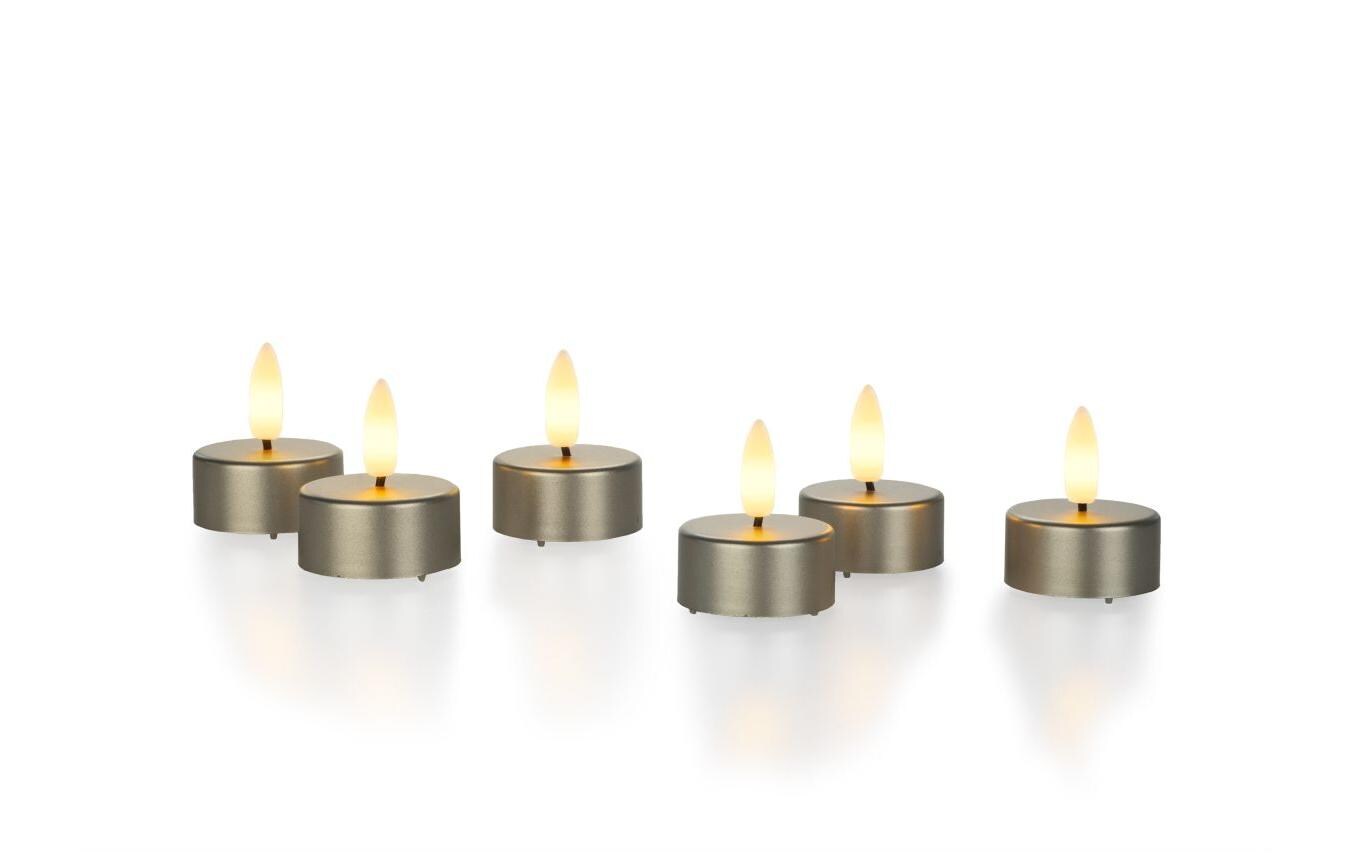 LED Teelichter Set 6er Set 3.7 cm, TaupeLED Kerzen für den Innenbereich