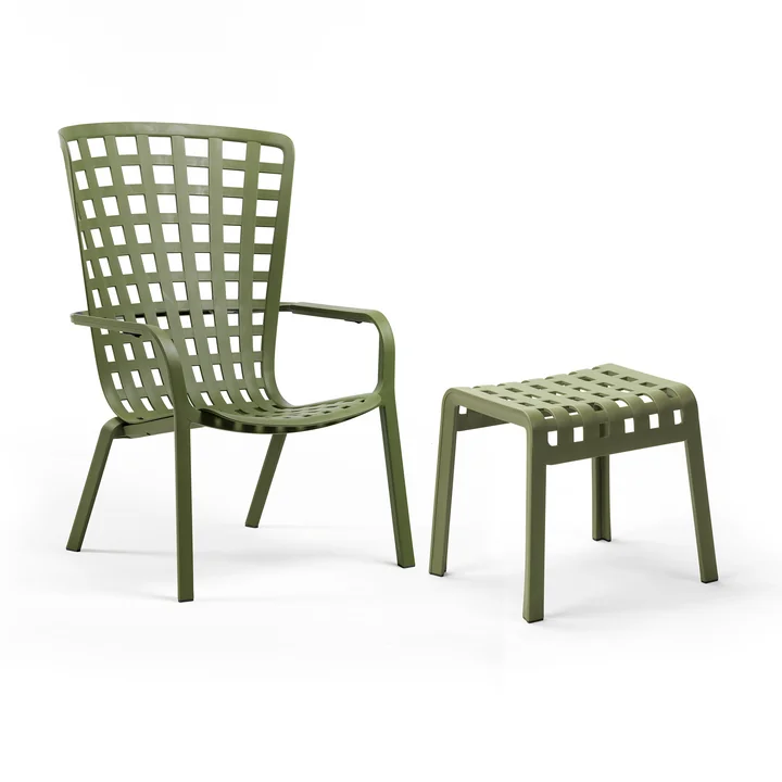 Nardi - Folio verstellbarer Outdoor-Sessel   Poggio Hocker, agave