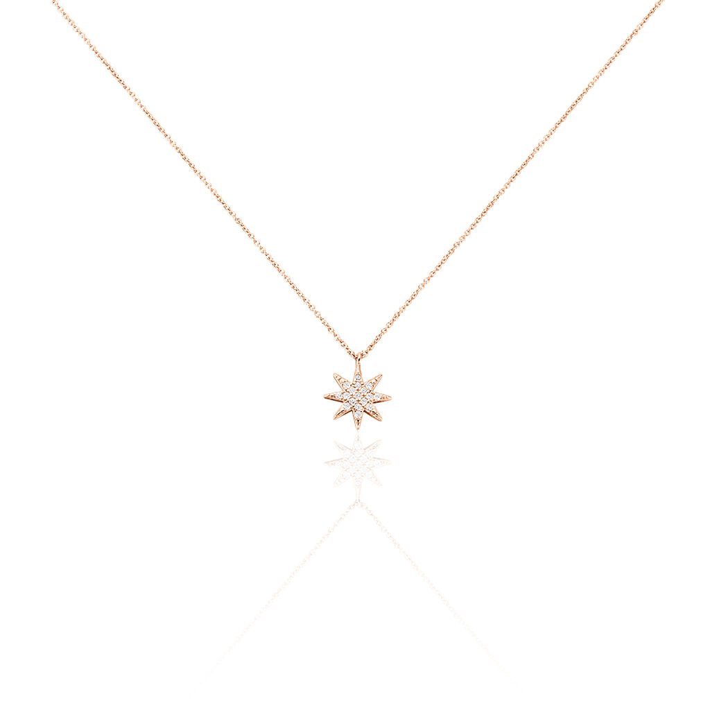 Collier Sarida Argent Rose Oxyde De Zirconium