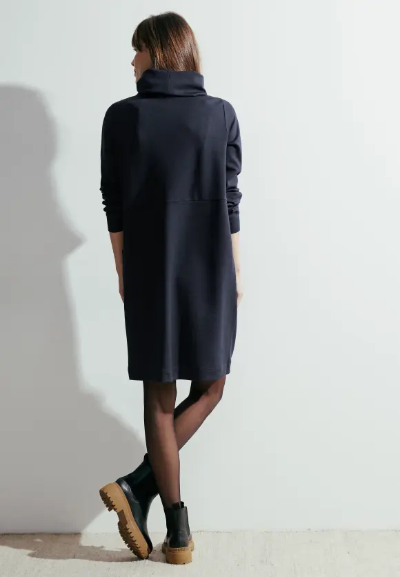 Big Kragen Sweatkleid - universal blue