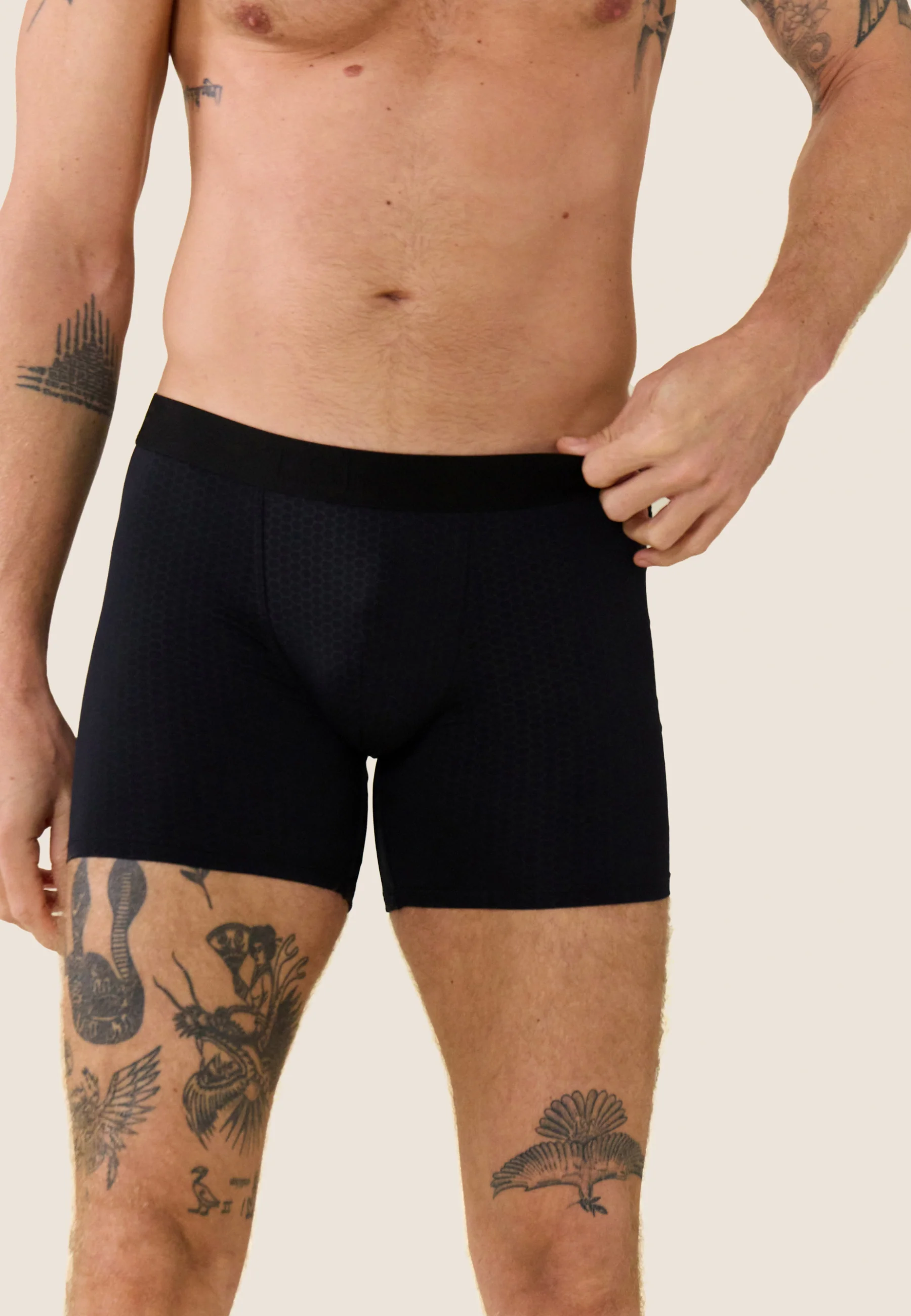 Boxer en polyamide-John Training Boxer Long Noir