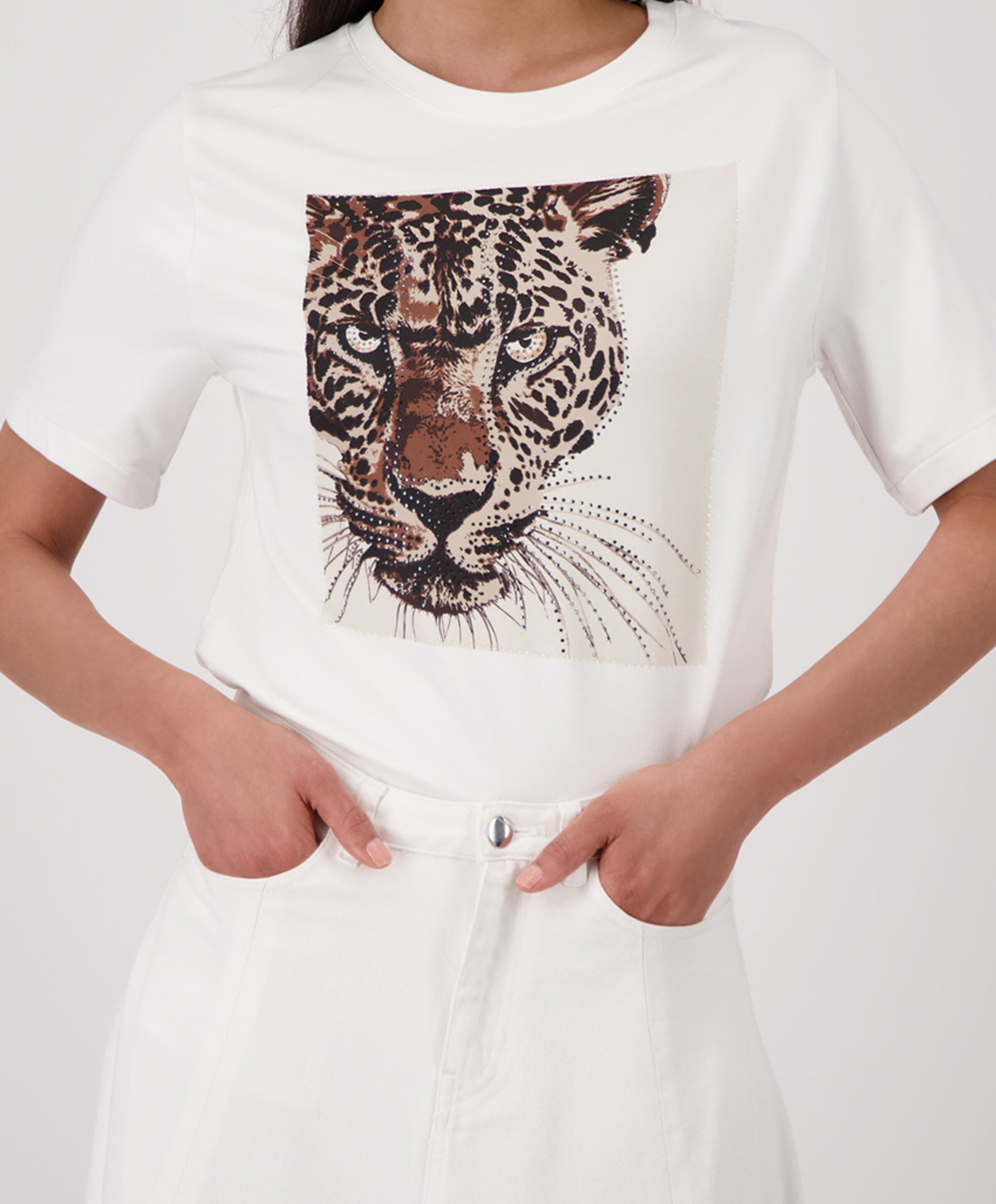 Monari Dames T-shirt ecru