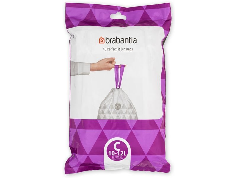 Brabantia Kehrichtsack PerfectFit C 10-12 l, 40 Stück Müllbeutel, Spenderpack