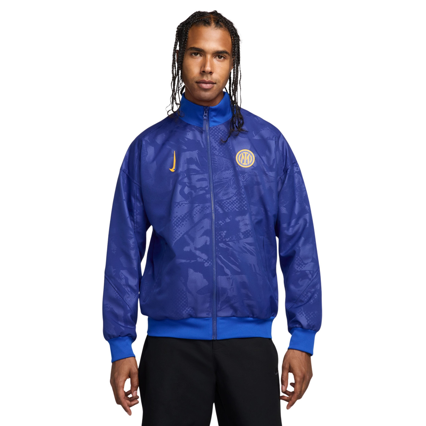 Nike Inter Milan Anthem Trainingsjack Full-Zip 2024-2025 Donkerblauw Blauw Goud