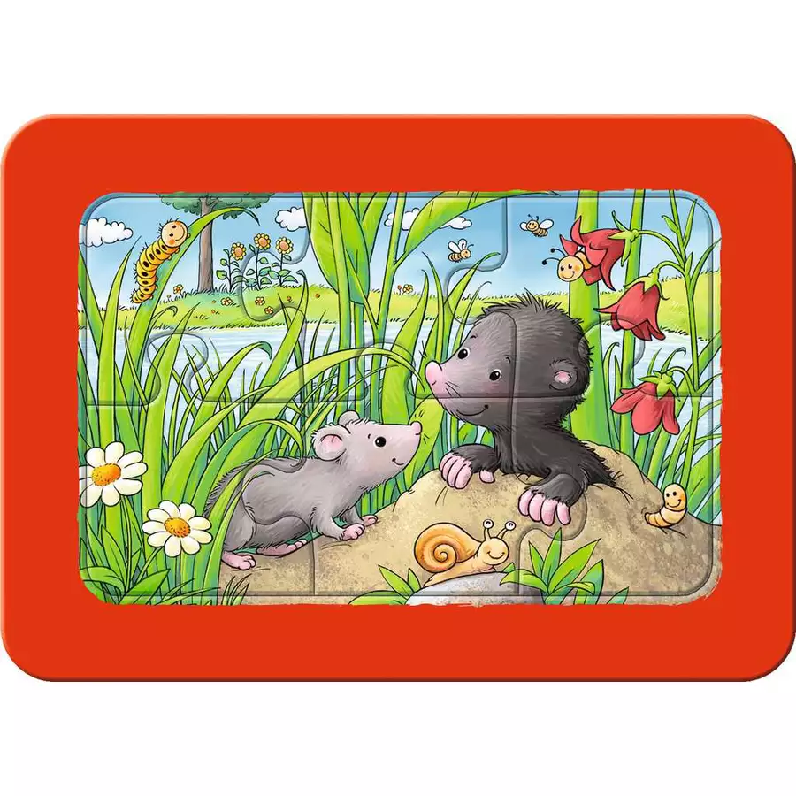 Ravensburger My first Puzzle - Rahmenpuzzle Kleine Gartentiere, 3x6 Teile