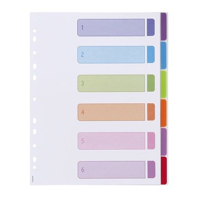 Viquel Intercolor - Intercalaire 6 positions - A4 Maxi - polypropylène coloré