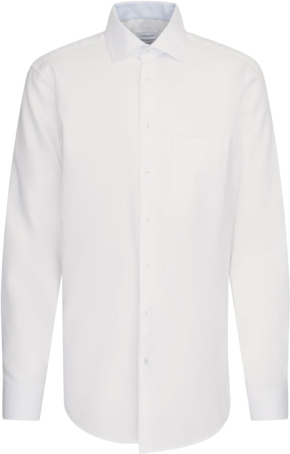 Seidensticker Business Shirt Regular Long sleeve Kent-Collar Small pattern White