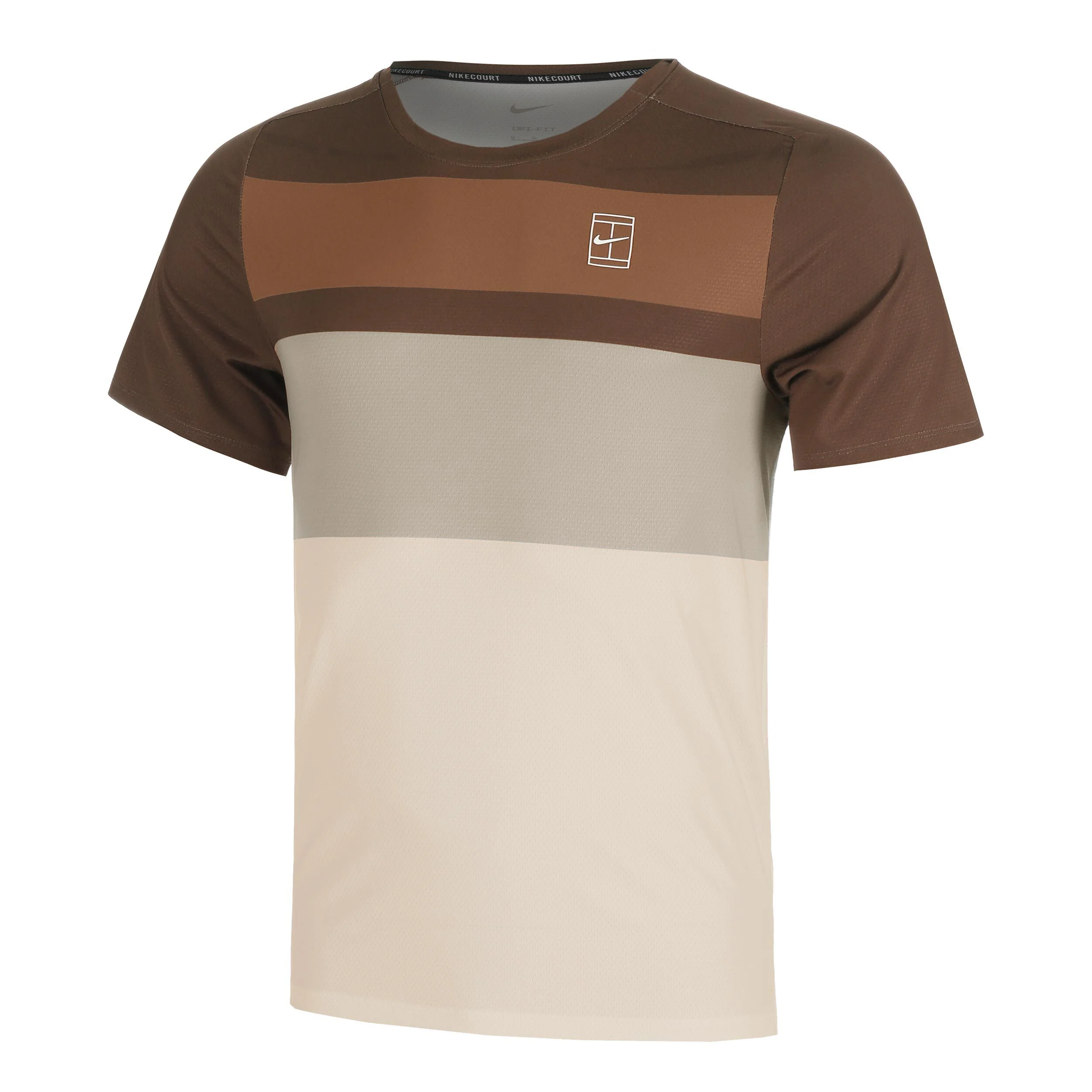 Nike Court Dri-FIT Advantage Print T-shirt Hommes - Marron