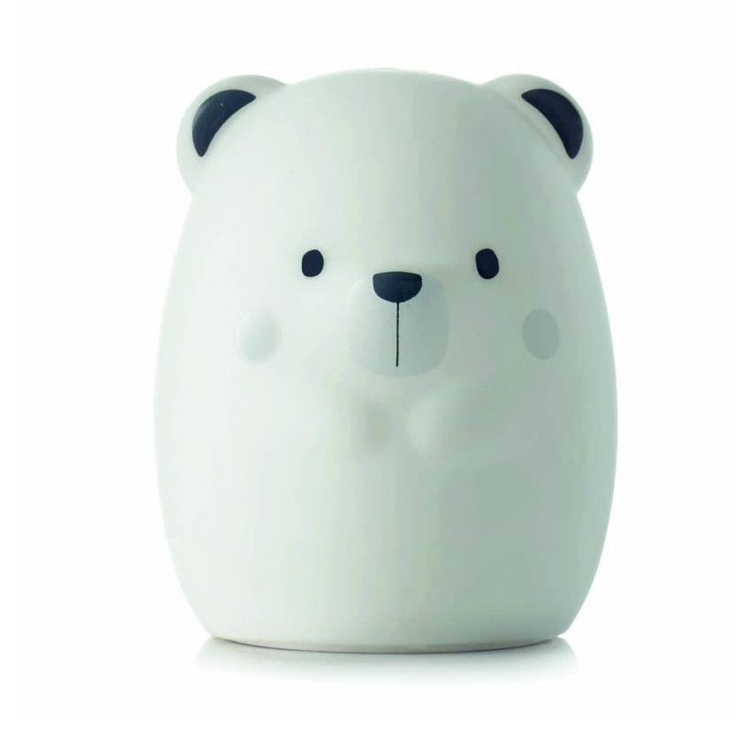 Veilleuse nounours en silicone - Blanc - Ecru