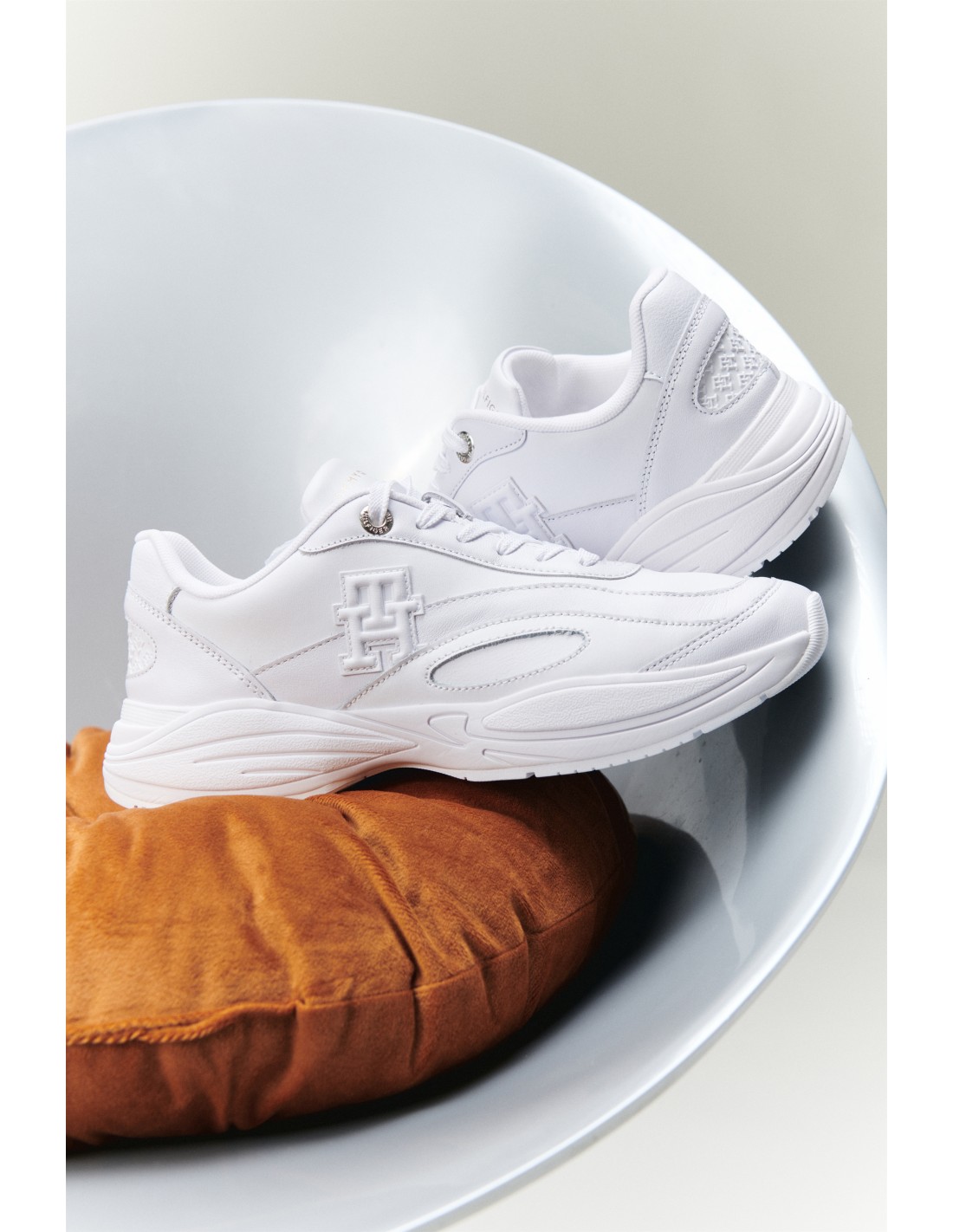 tommy hilfiger Sneakers Femme casual leather runne Blanc