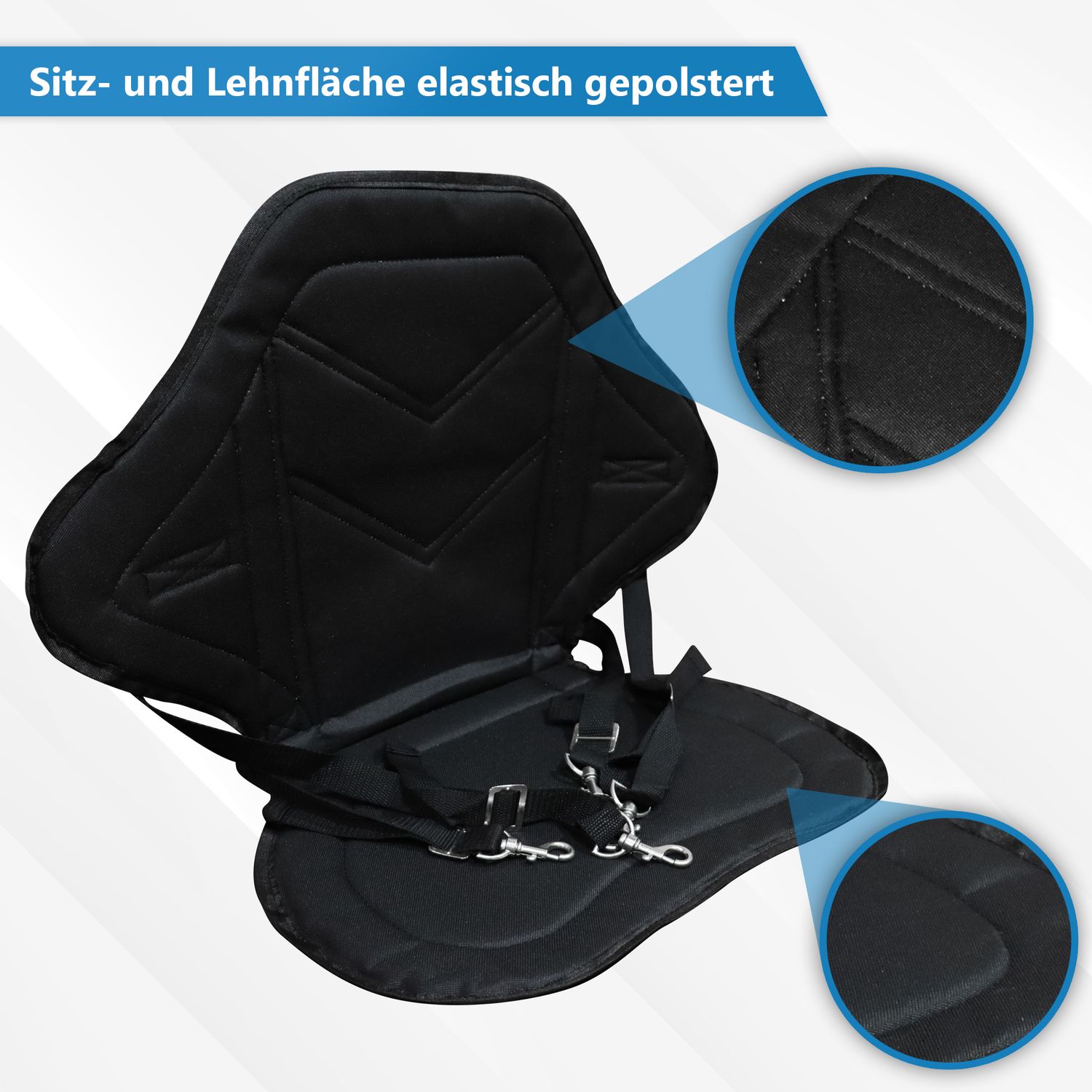24MOVE® SUP Kajak Sitz für Paddle Boards und Kajaks, gepolstert und ergonomisch, mit Tasche, Surfboard, Stand Up Sitz
