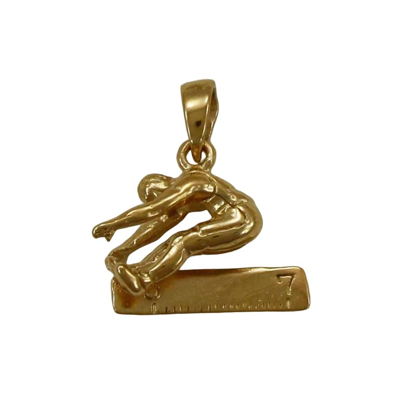 Pendentif athlétisme saut en longueur - Plaqué or
