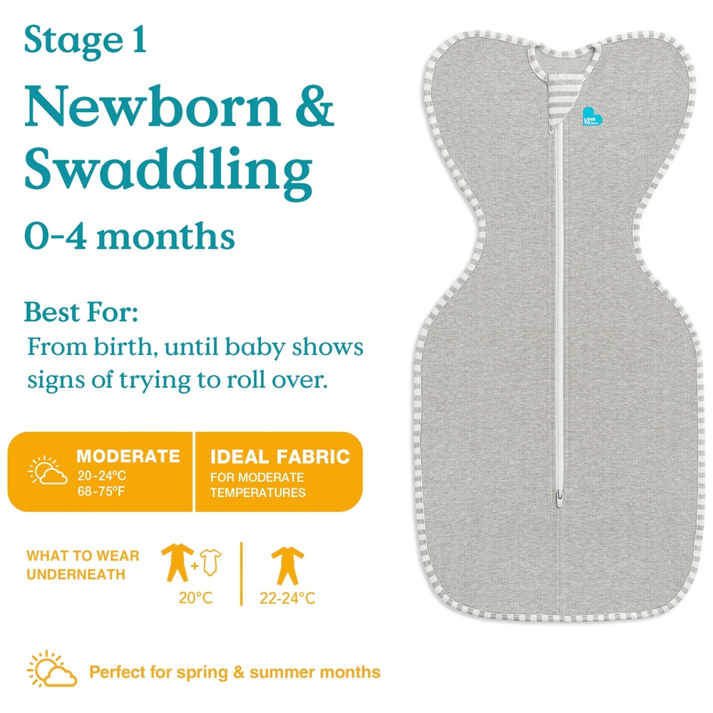 Love To Dream Swaddle Up Baumwoll-Pucktuch, Original, Mittelgrau