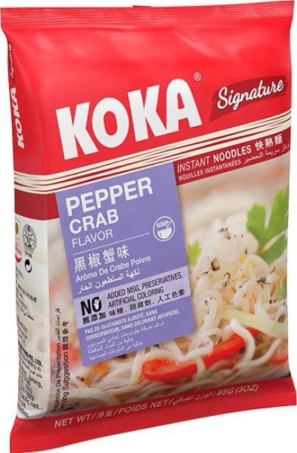 Koka Instant Noedels Peper Krab Smaak (zonder MSG) 85g