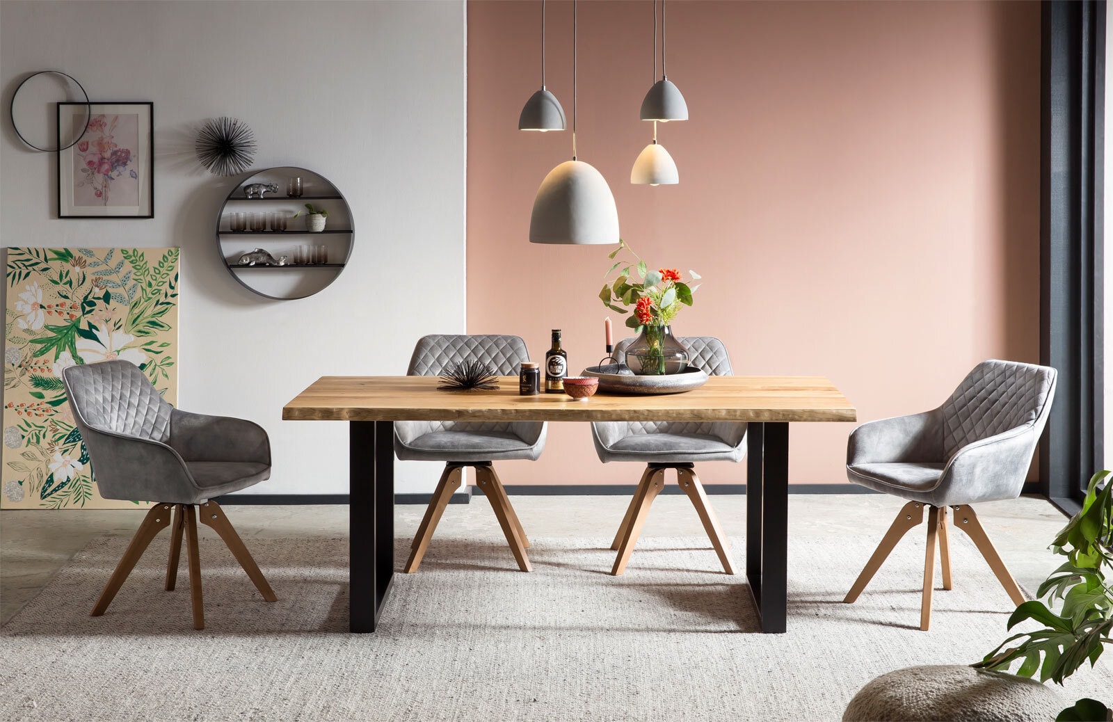 CASAVANTI Armlehnstuhl Samtvelours grau