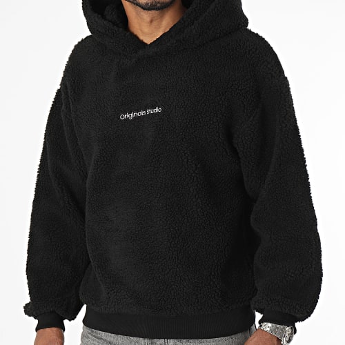 Sweat Capuche Polaire Teddy Noir