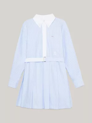Vestido camisa curto plissado e descontraído
