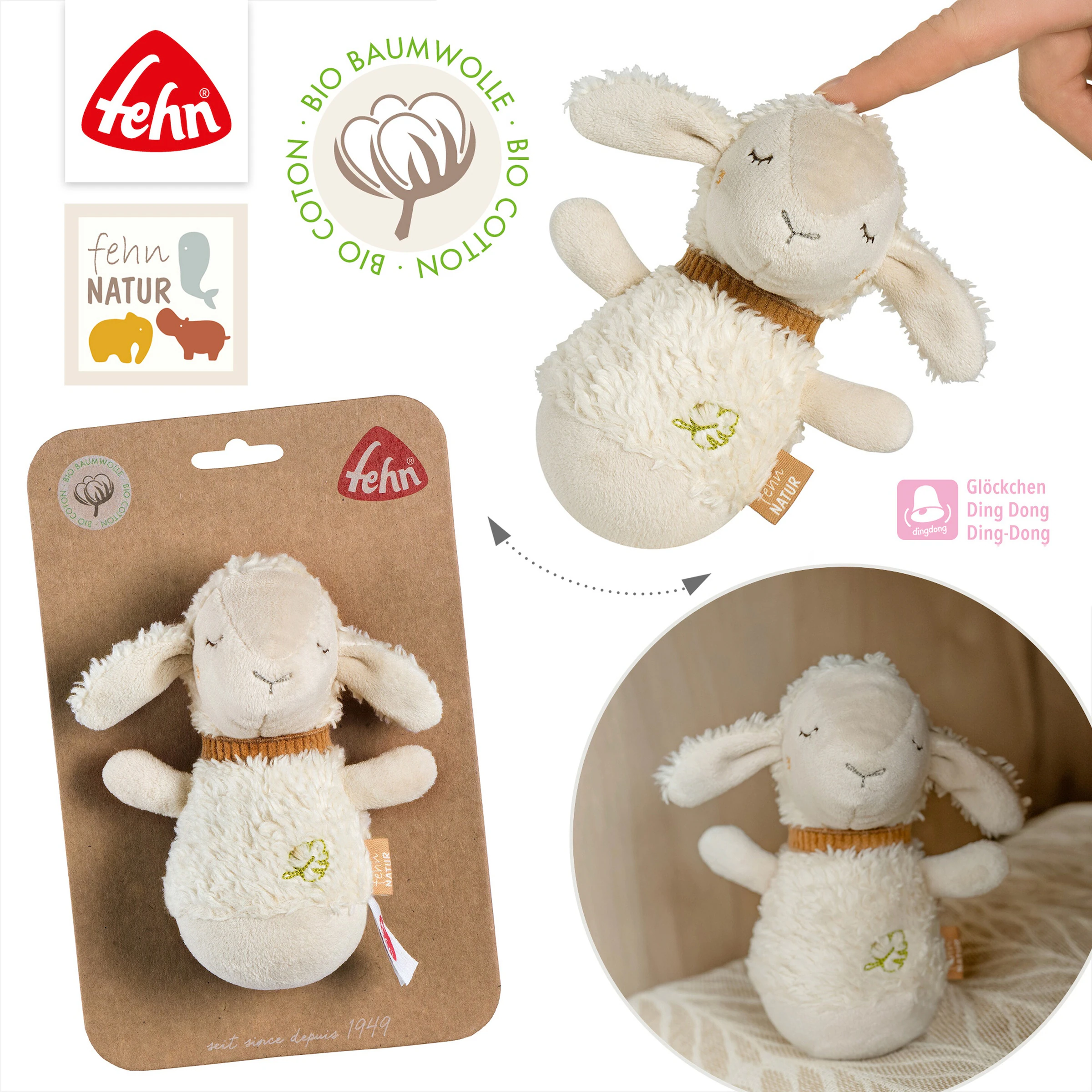 Fehn Mini-Stehauf Schaf fehnNATUR