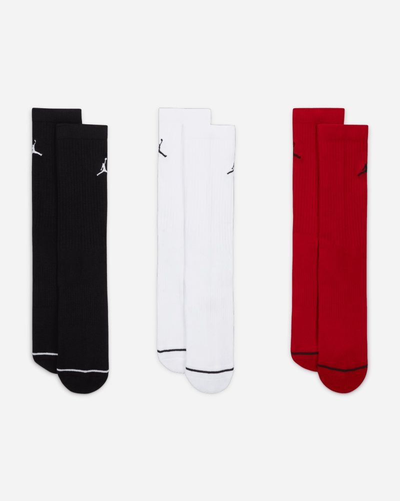 Lot de 3 paires de chaussettes Nike Jordan Noir/Blanc/Rouge pour adulte