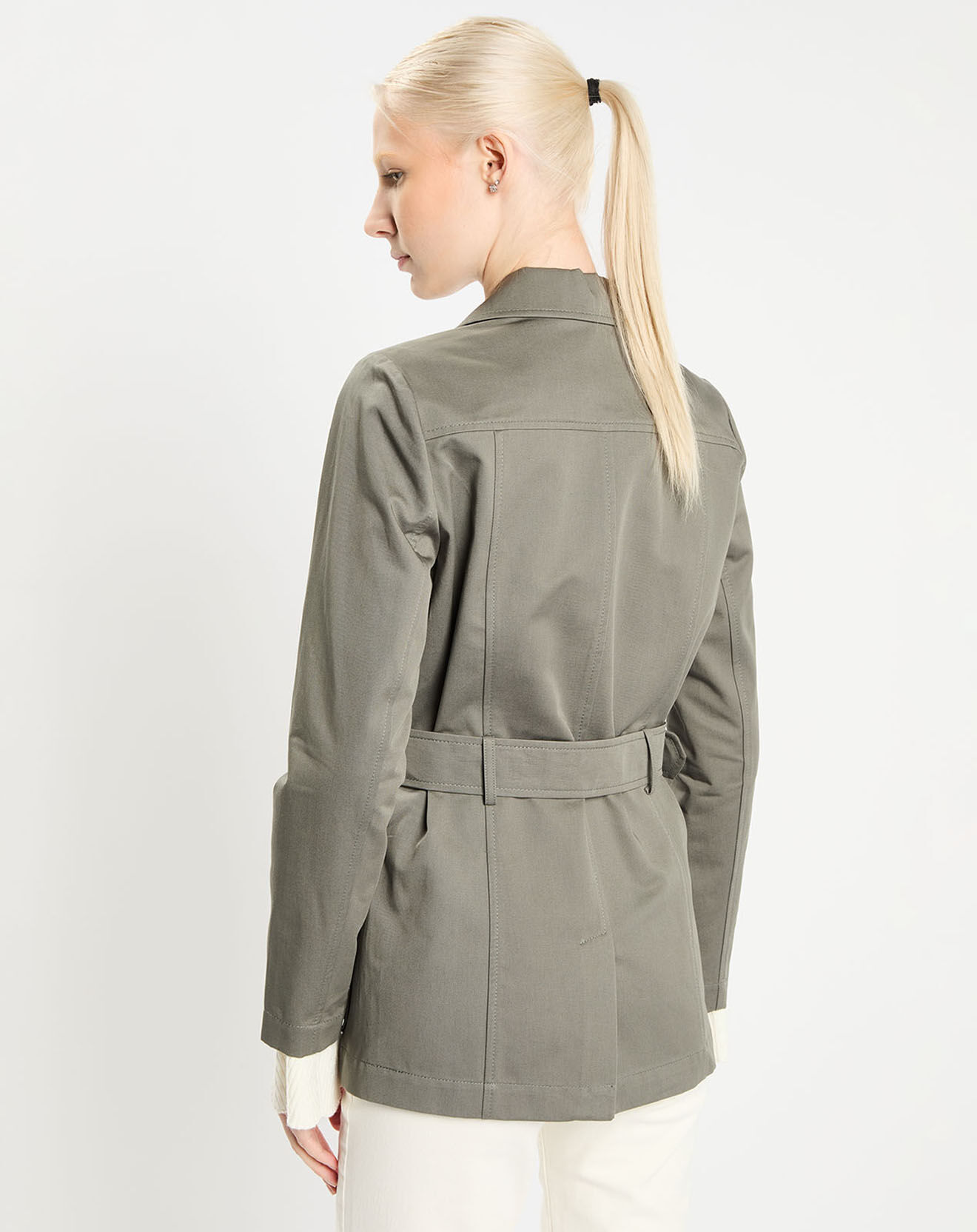 Zapa Trench-coat court en Gabardine Vania kaki