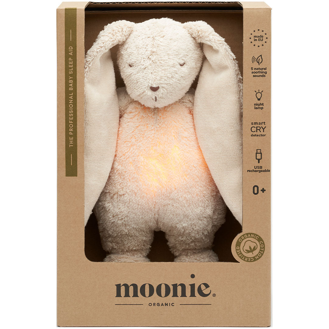 Moonie 2.0 next gen knuffelkonijn met nachtlamp sand natur