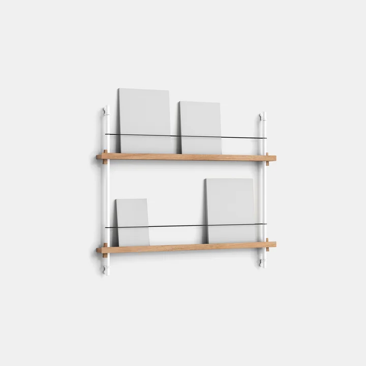 Moebe - Zeitungsregal, 85 x 65 cm, Eiche natur / warm grey