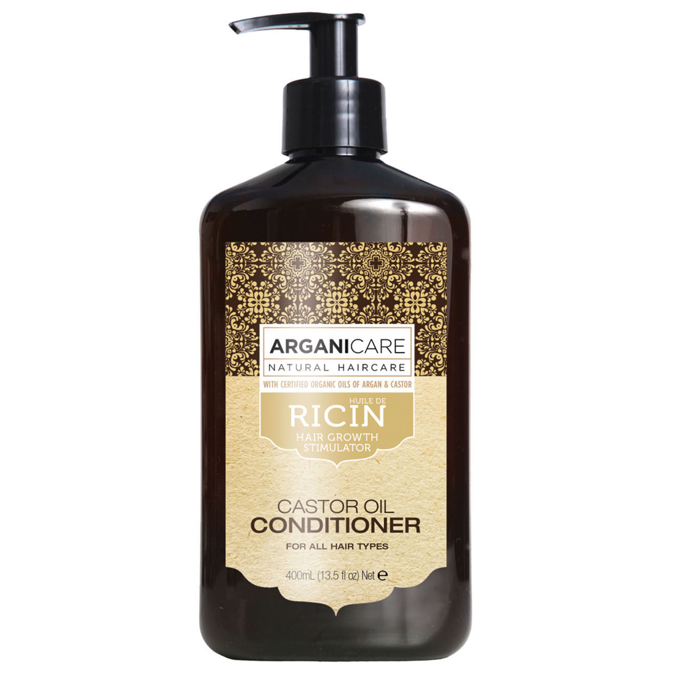 Arganicare Après-Shampooing reconstructeur à l'huile de Ricin Bio tous types de cheveux -  400 ml