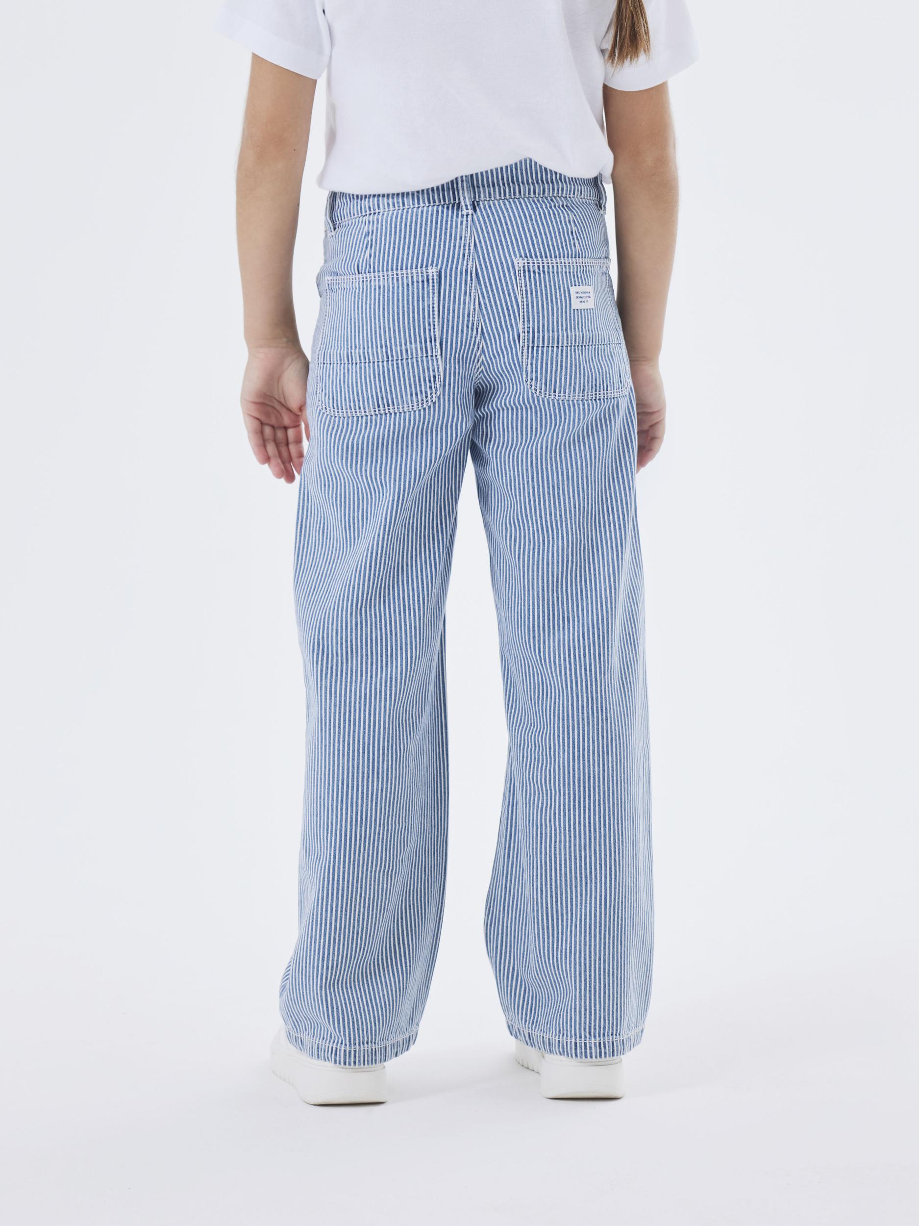 Jeans NKFROSE WIDE 2664-IR STRIPES in medium blue denim