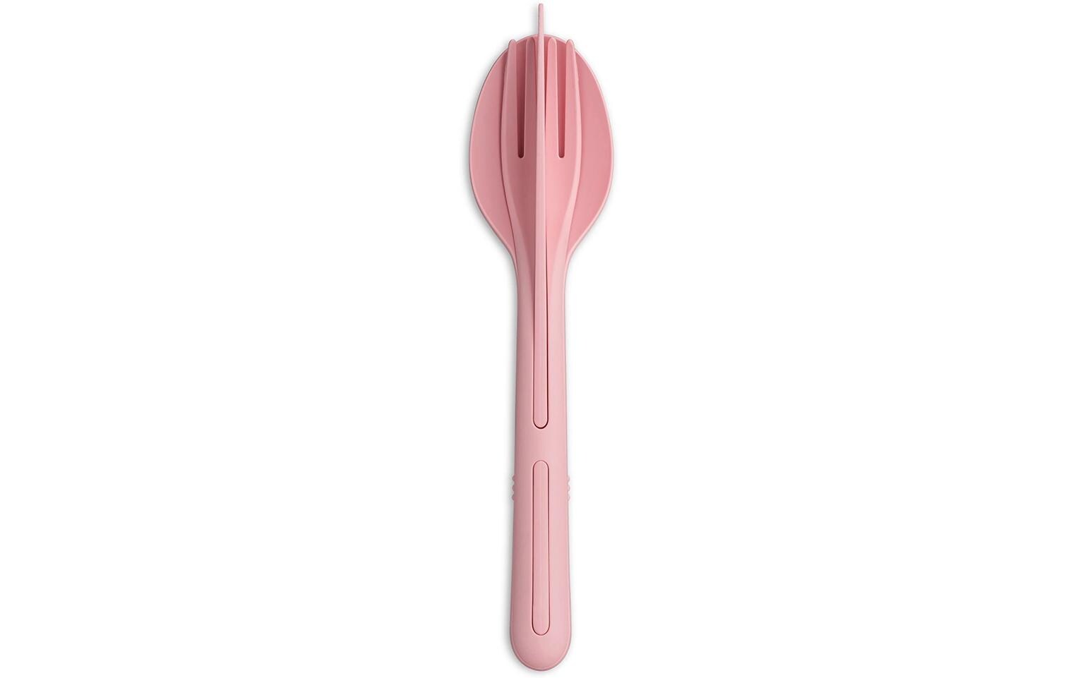 Besteck-Set to go Klikk 3-teilig, Sweet PinkWiederverwendbares Reisebesteck aus hochwertigem Kunststoff