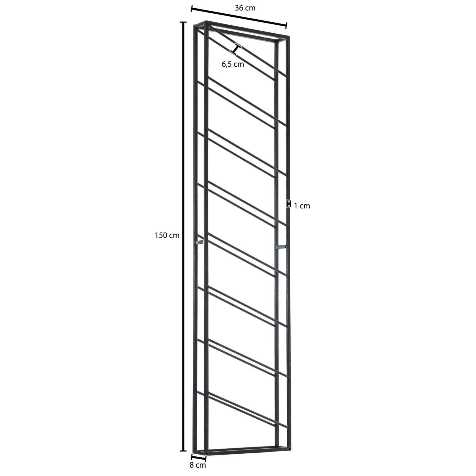 Weinregal - schwarz - 8 Fächer - 150 cm hoch