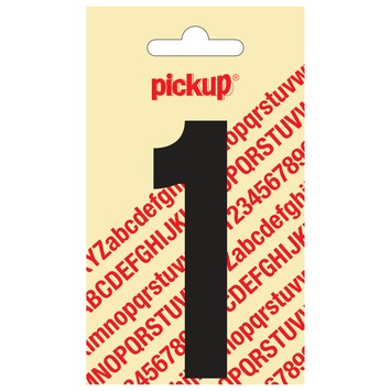 Pickup plakcijfer 1 zwart mat 90 mm