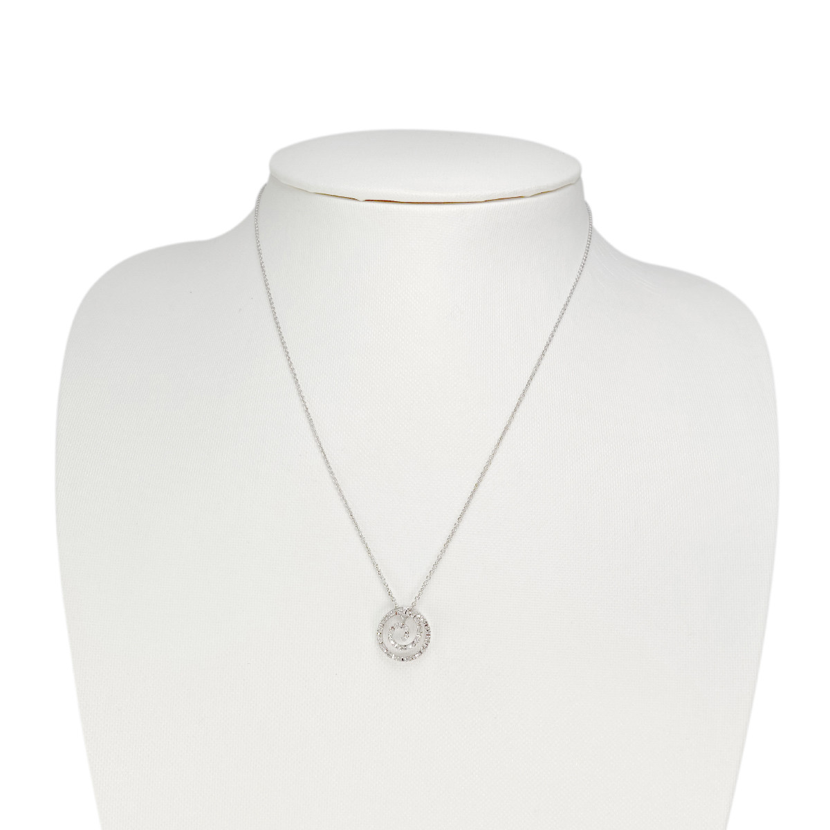 Collier d'occasion or 750 blanc diamants 42 cm