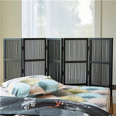 Tête de lit en bois noir