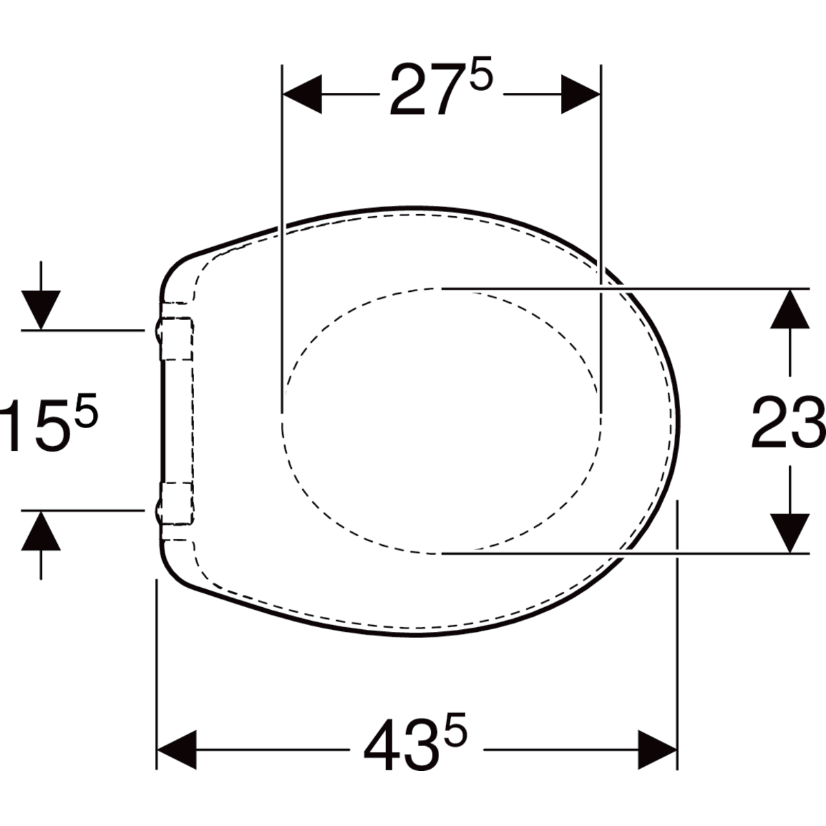 Geberit Bastia closetzitting met deksel soft-close top-fix wit