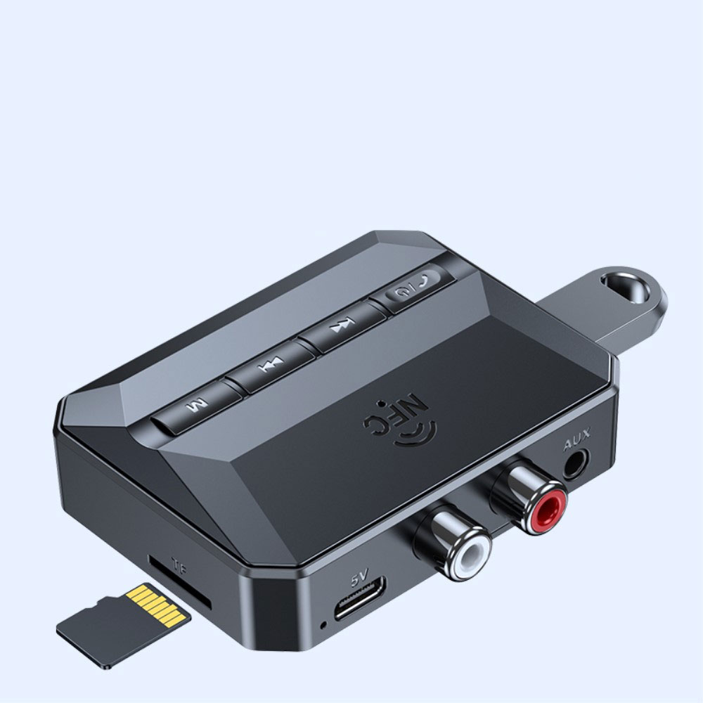 2in1 NFC Bluetooth 5.3 HD Audio Receiver mit 3.5mm Klinke / Cinch / Micro SD - Schwarz