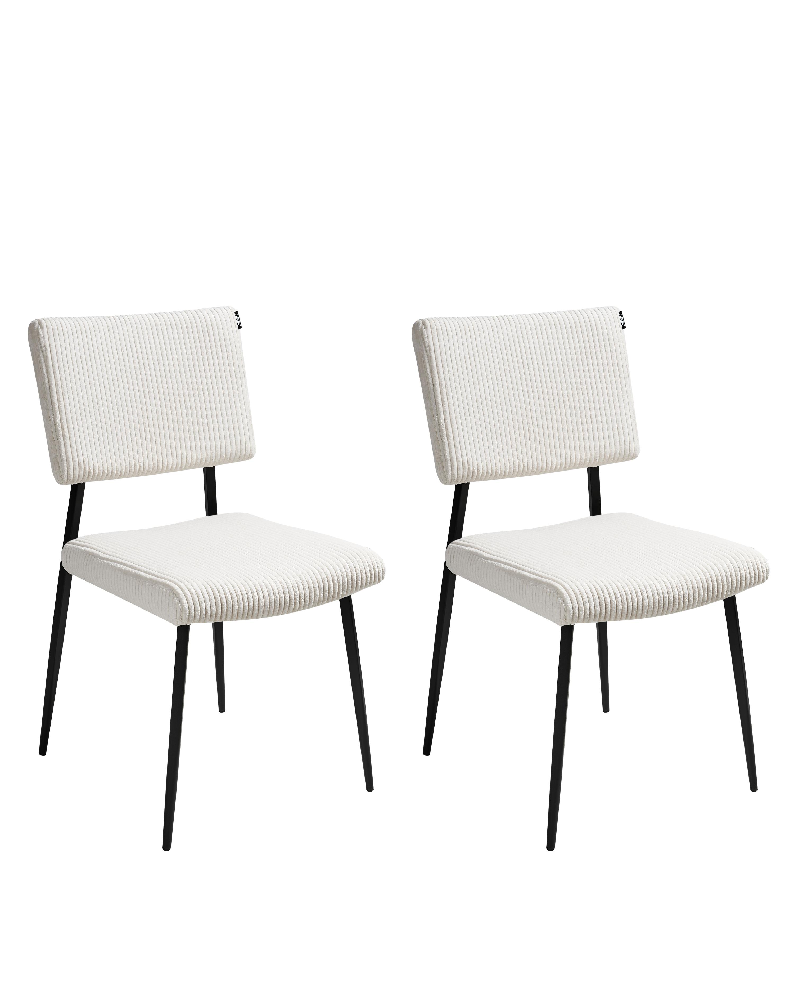 Set van 2 eetkamerstoelen STURGIS Corduroy Gebroken wit
