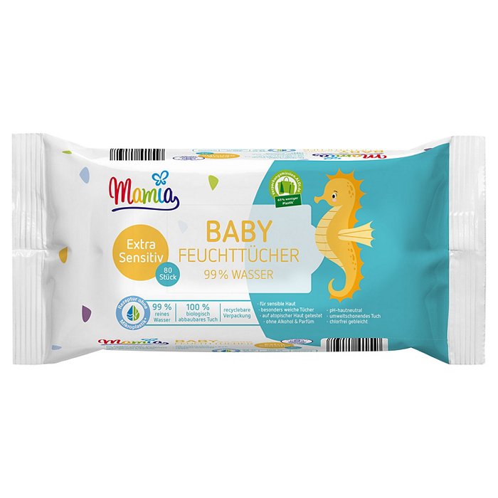 MAMIA Baby Feuchttücher, 80er-Packung