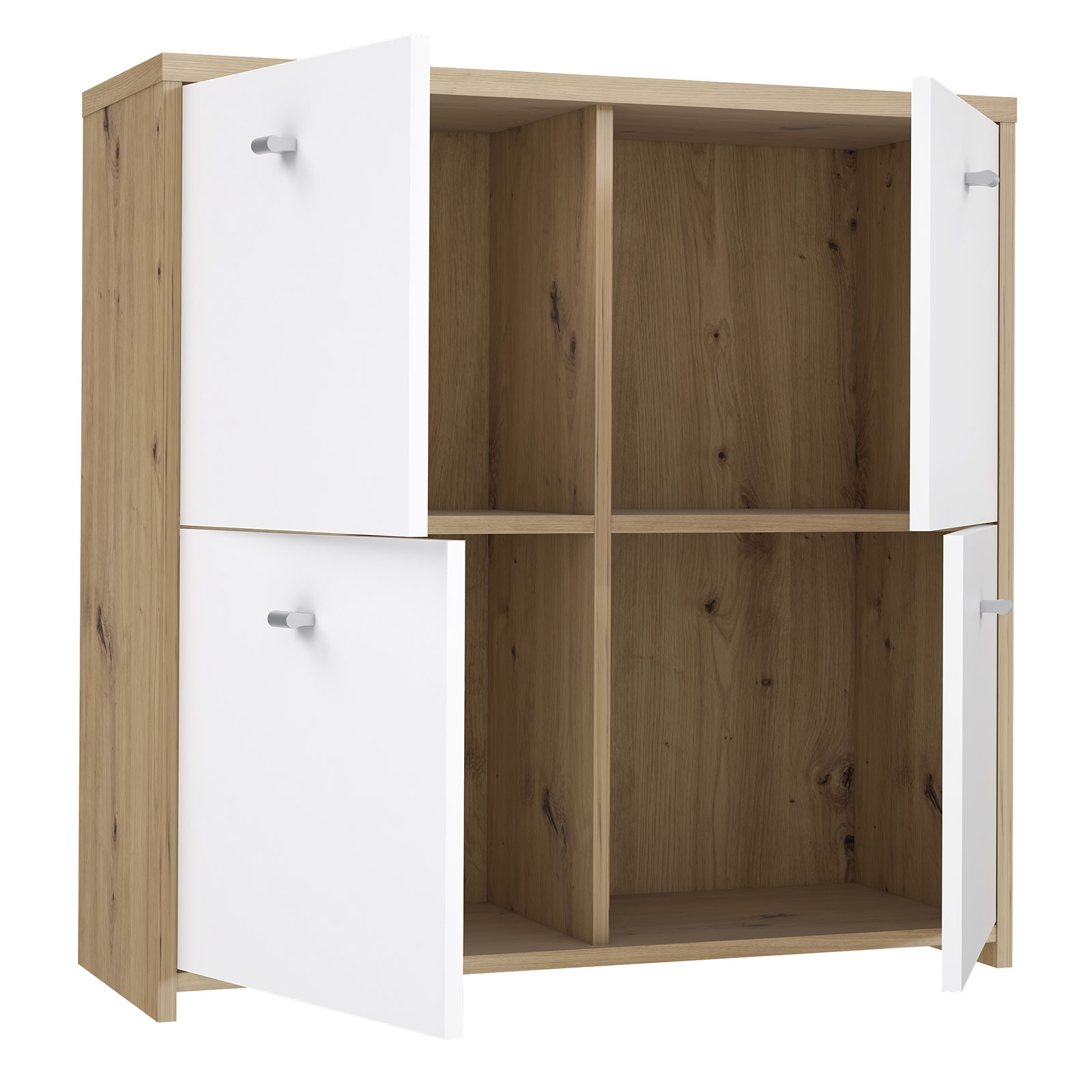 Kommode - Artisan Eiche-weiß - 77 cm breit - vier Türen