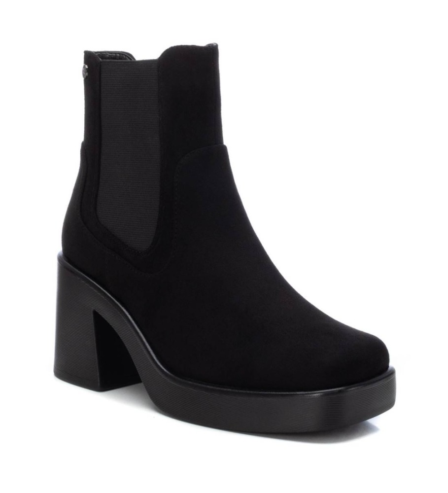 Botas de cano curto Xti 142155 pretas - Altura do salto: 8 cm -