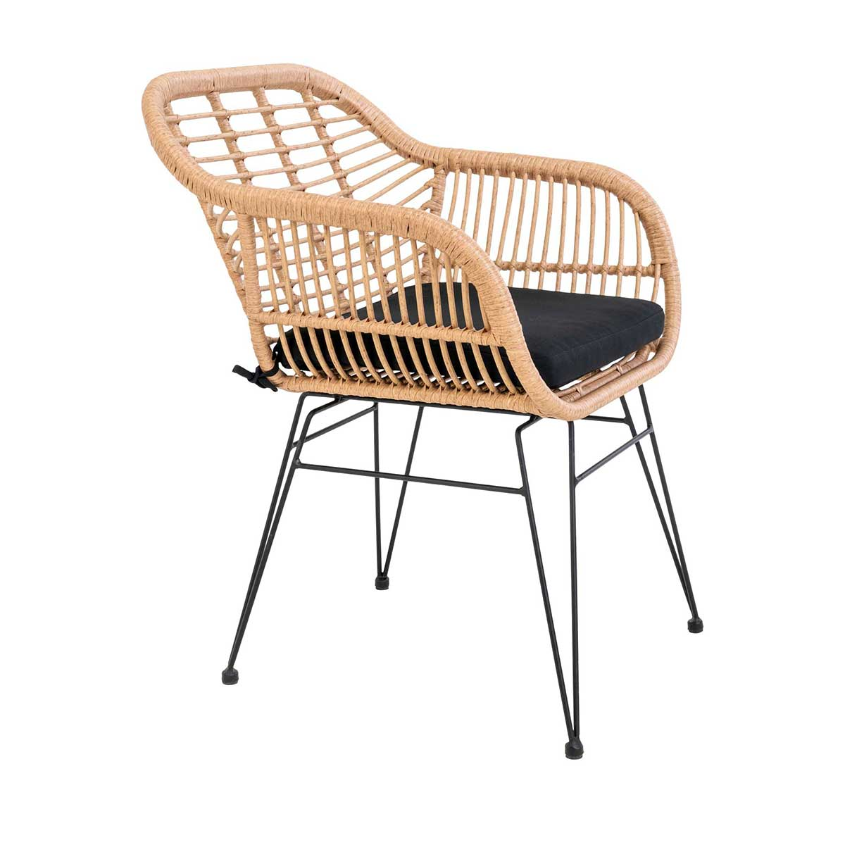 Rotan tuinstoel Madelein - met zitkussen Naturel