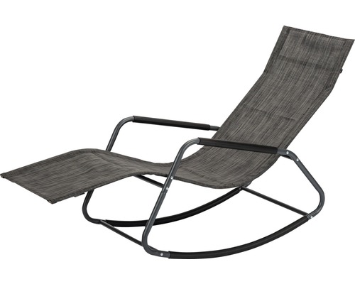 Acamp tuinligstoel 143 x 57 x 81 cm, metaal, antraciet, schommelstoel